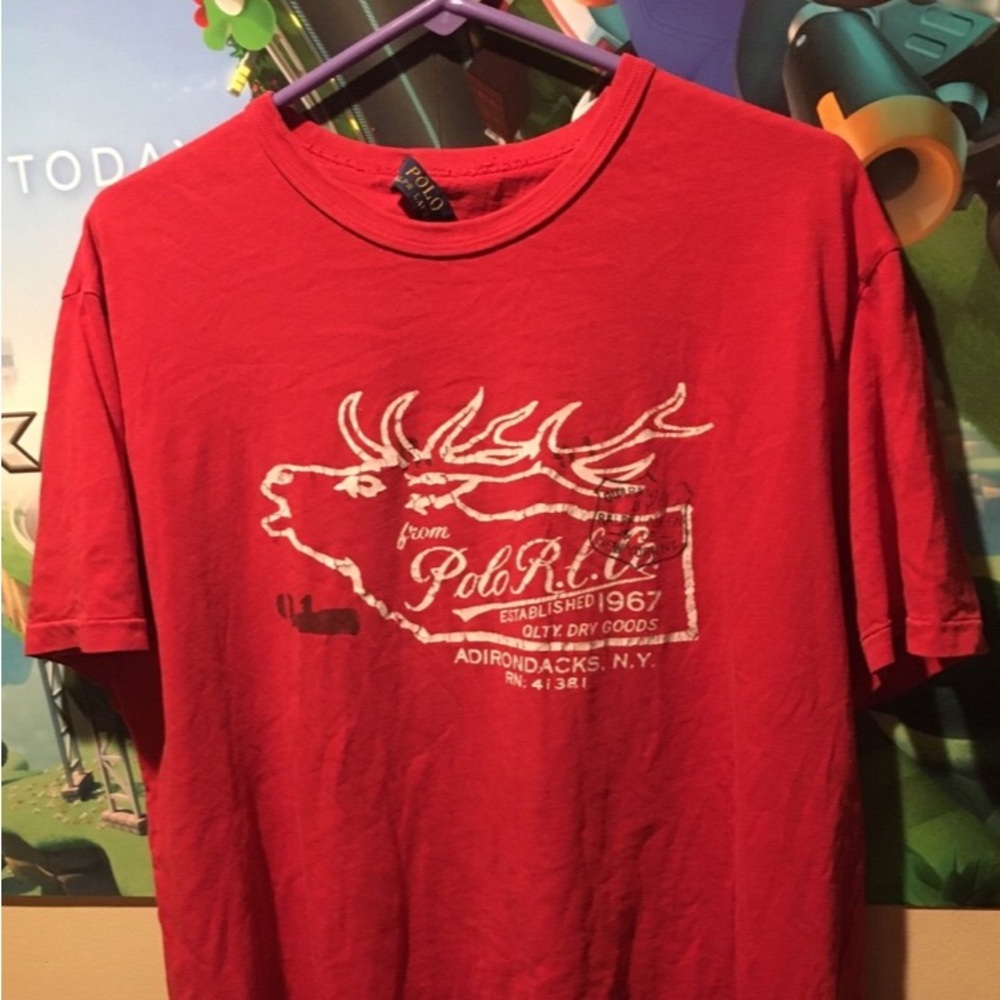 Polo by Ralph Lauren Rare and sought after moose tee size xxl color red